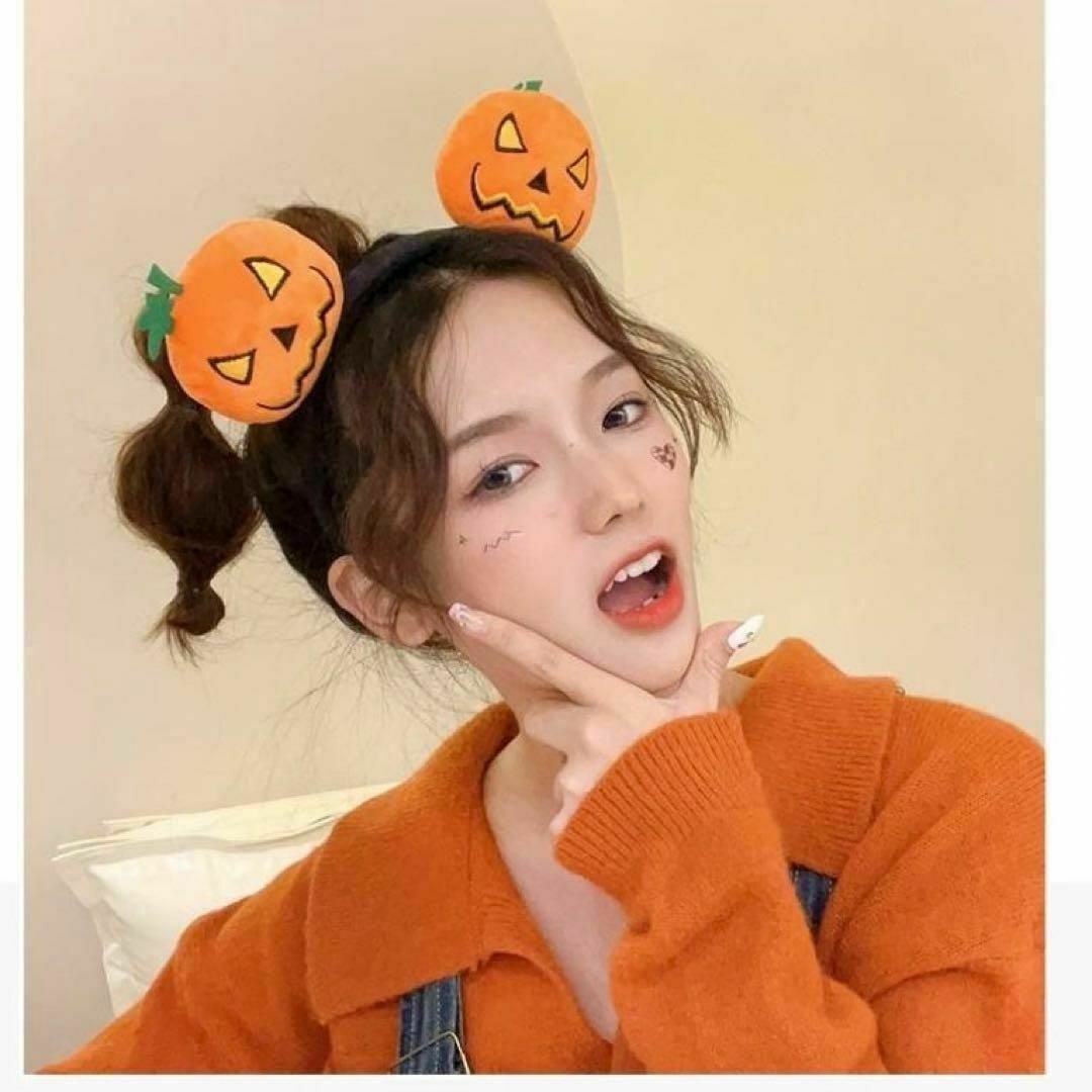 ハロウィン カチューシャ コスチューム コスプレ  かぼちゃ 最終セール レディースのヘアアクセサリー(カチューシャ)の商品写真