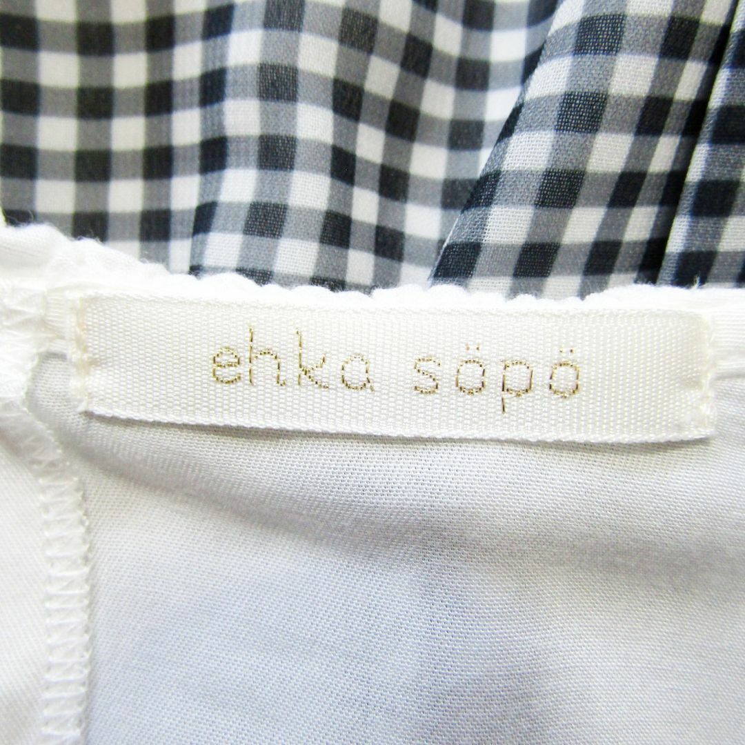 ehka sopo(エヘカソポ)のehka sopo　エヘカソポ　フリルカラー異素材ブラウス レディースのトップス(シャツ/ブラウス(半袖/袖なし))の商品写真
