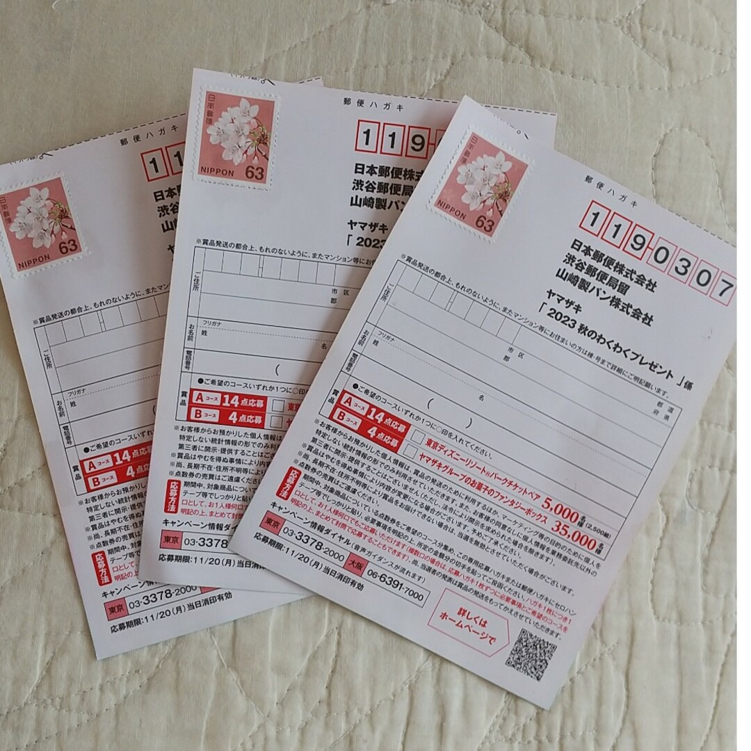 山崎製パン(ヤマザキセイパン)のヤマザキ秋のわくわくプレゼント切って貼ってあります。 チケットのチケット その他(その他)の商品写真