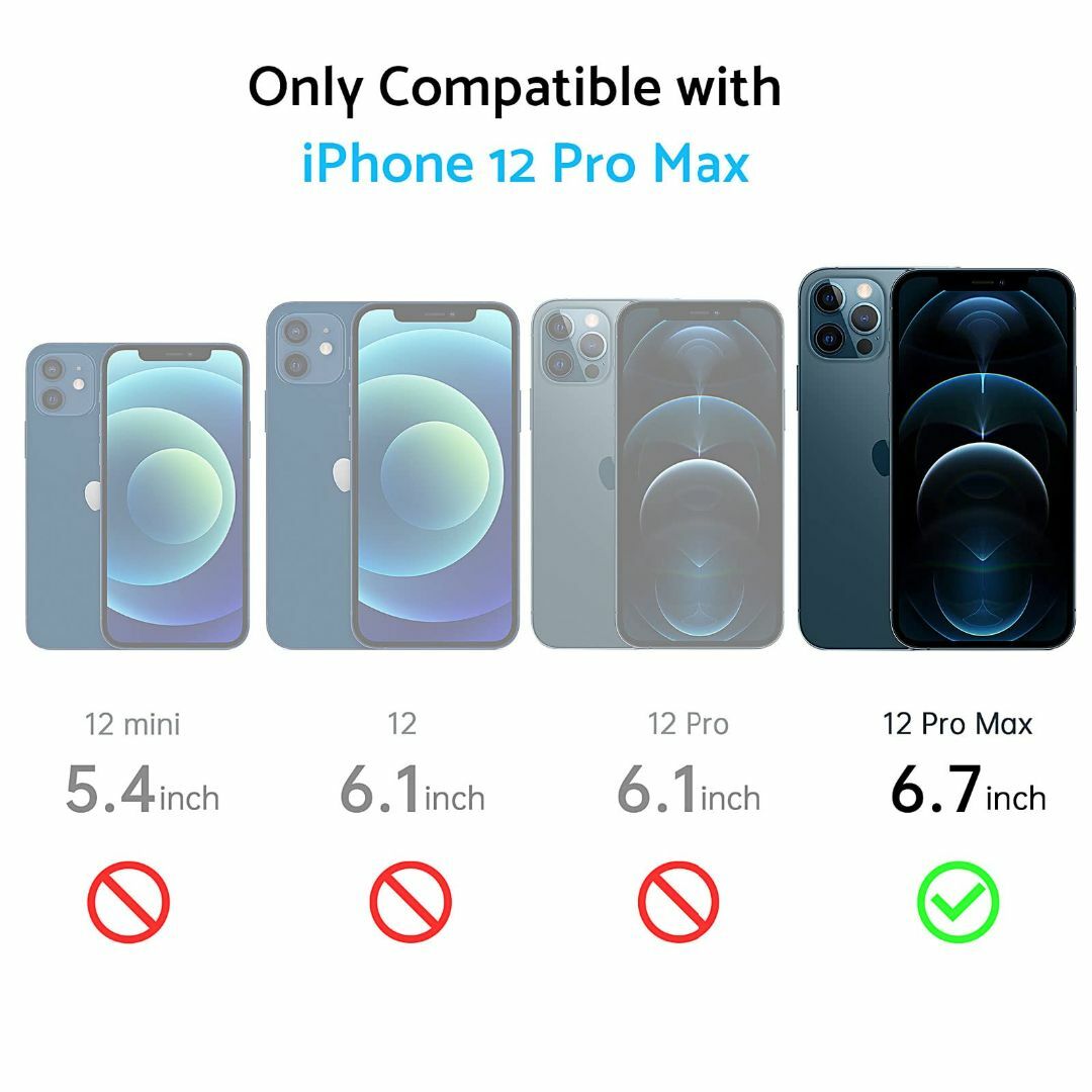 【色: ブルー】Anqrp iPhone12Pro Max 用 ケース マグネッ 6