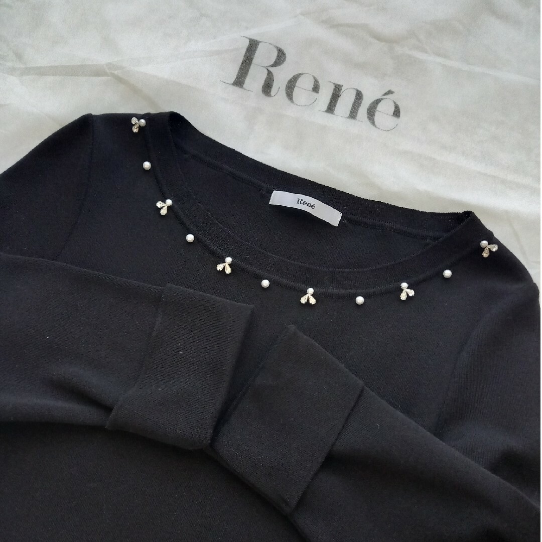 René(ルネ)の美品RENEルネ黒ニット☆34 レディースのトップス(ニット/セーター)の商品写真