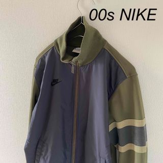 ナイキ(NIKE)の00sNIKEナイキトラックジャケットジャージグリーン緑ネイビー紺黒メンズ長袖m(ジャージ)