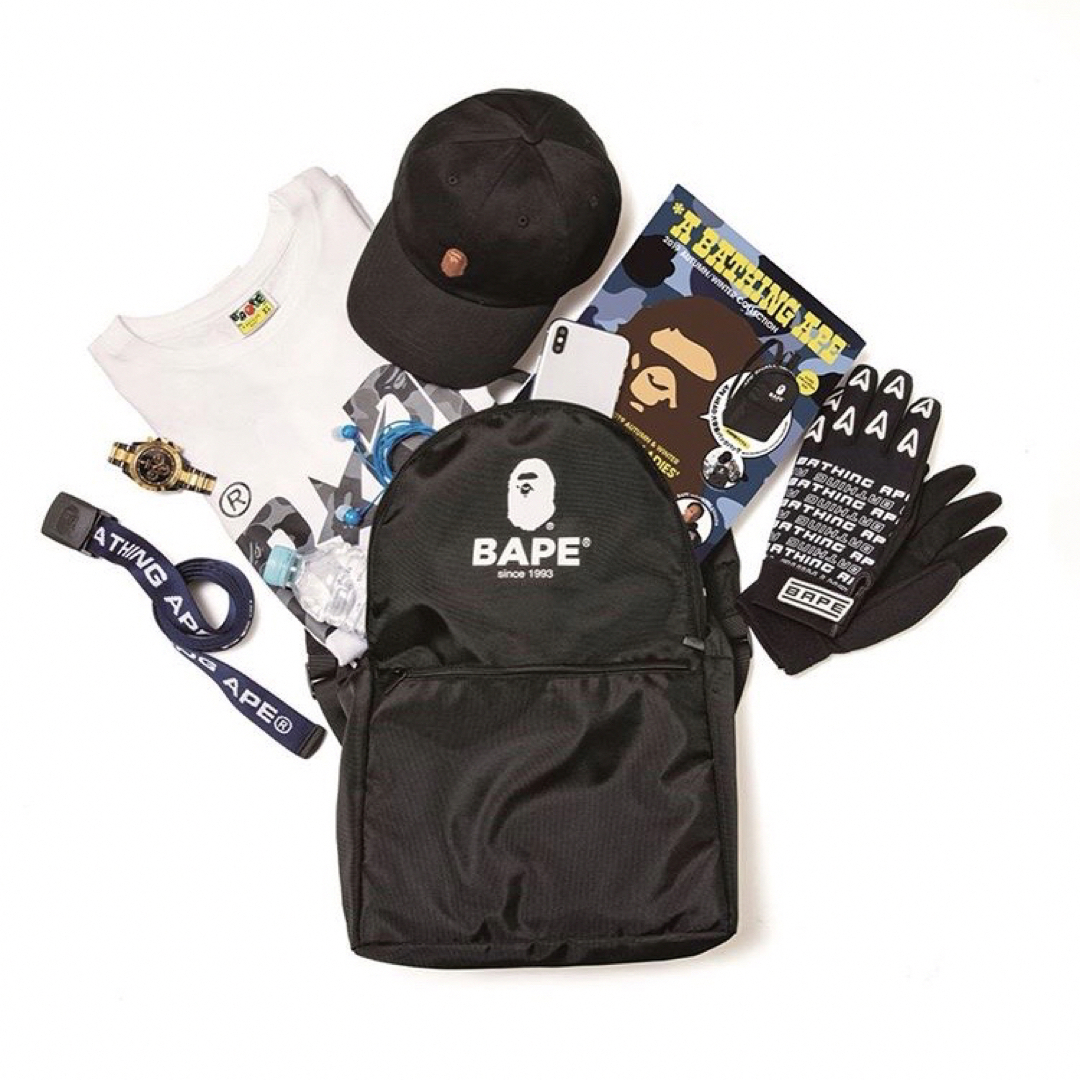 A BATHING APE(アベイシングエイプ)のBAPE◆A BATHING APE◆黒サル◆猿顔◆バッグパック／リュック◆付録 メンズのバッグ(バッグパック/リュック)の商品写真