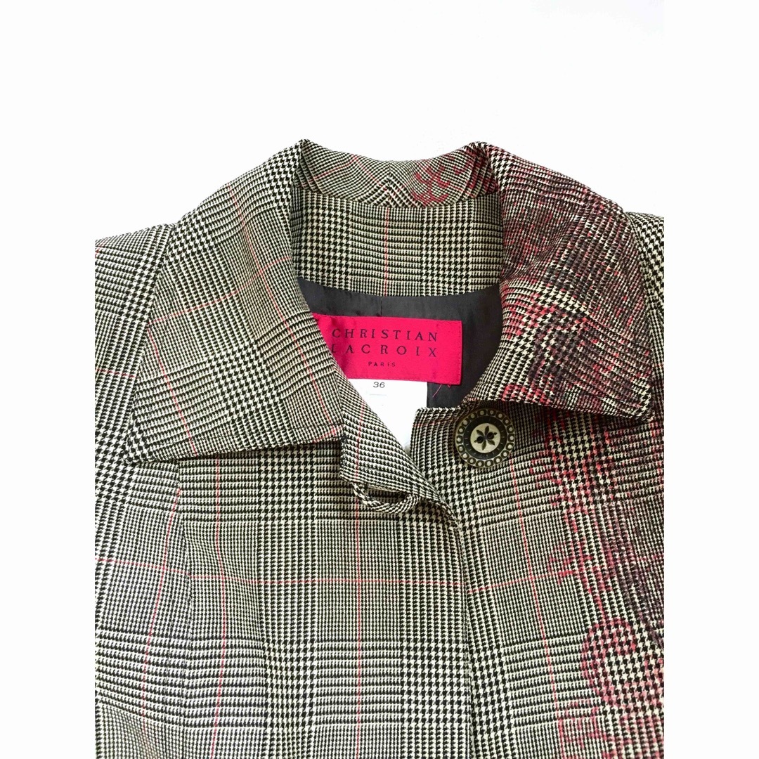 Christian Lacroix(クリスチャンラクロワ)の90s CHRISTIAN LACROIX Houndstooth Jacket レディースのジャケット/アウター(テーラードジャケット)の商品写真