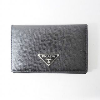 プラダ(PRADA)のPRADA(プラダ) 名刺入れ - M504A 黒 レザー(名刺入れ/定期入れ)