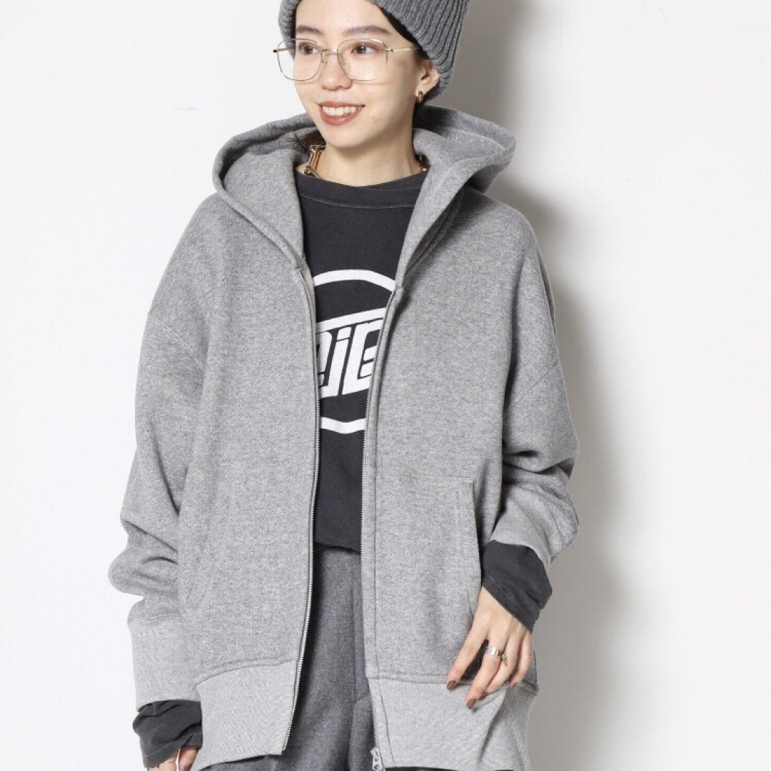 アパルトモン アメリカーナ WIDE FULLZIP HOODIE グレー