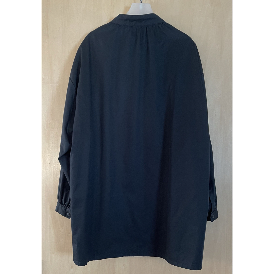 GABARDINE STAND COLLAR LONG SMOCK SHIRT