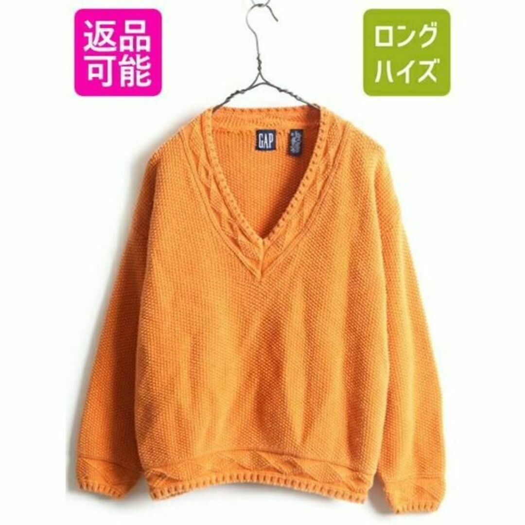 90s 旧タグ ■ OLD GAP Vネック 長袖 ニット セーター ( レディ