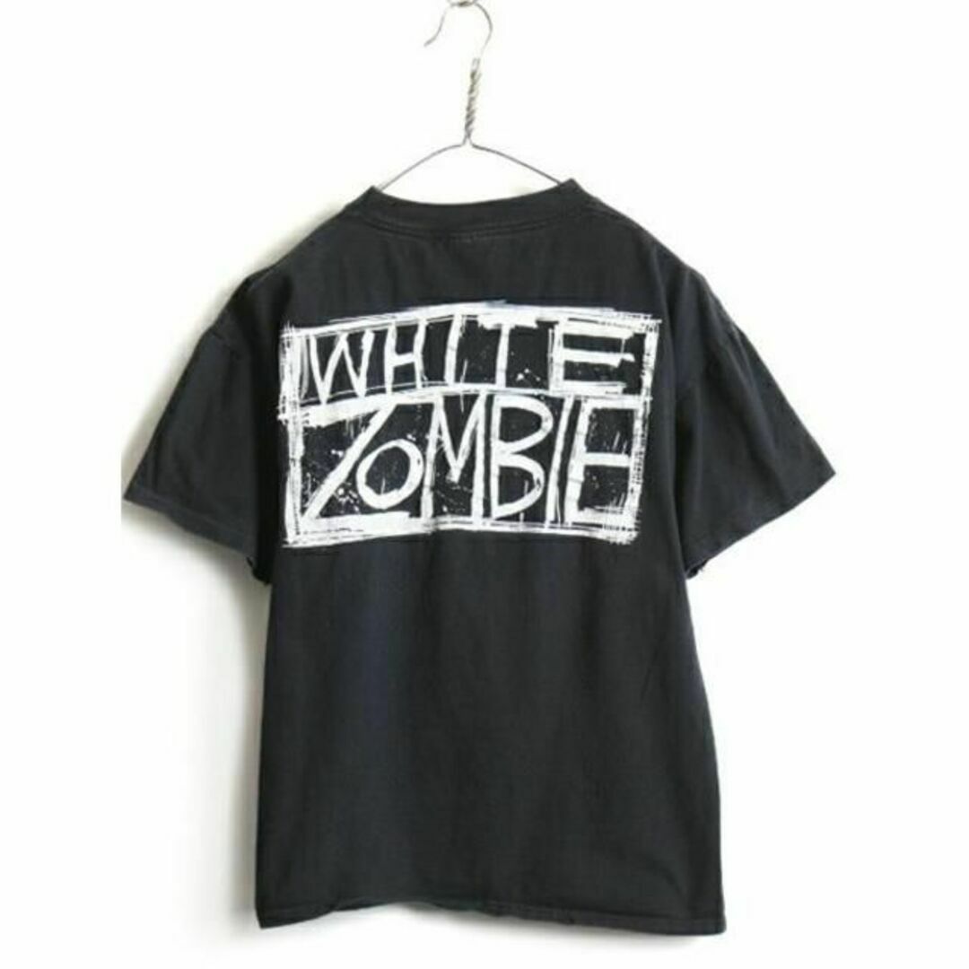 90s USA製 人気 黒 ★ WHITE ZOMBIE 両面 プリント 半袖