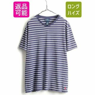 ラルフローレン(Ralph Lauren)の■ POLO ポロ ラルフローレン 2トーン ボーダー Vネック 半袖 Tシャツ(Tシャツ/カットソー(半袖/袖なし))