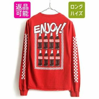 コカコーラ(コカ・コーラ)の希少サイズ S ■ コカコーラ 4面 プリント 長袖 Tシャツ ( メンズ レデ(Tシャツ/カットソー(半袖/袖なし))