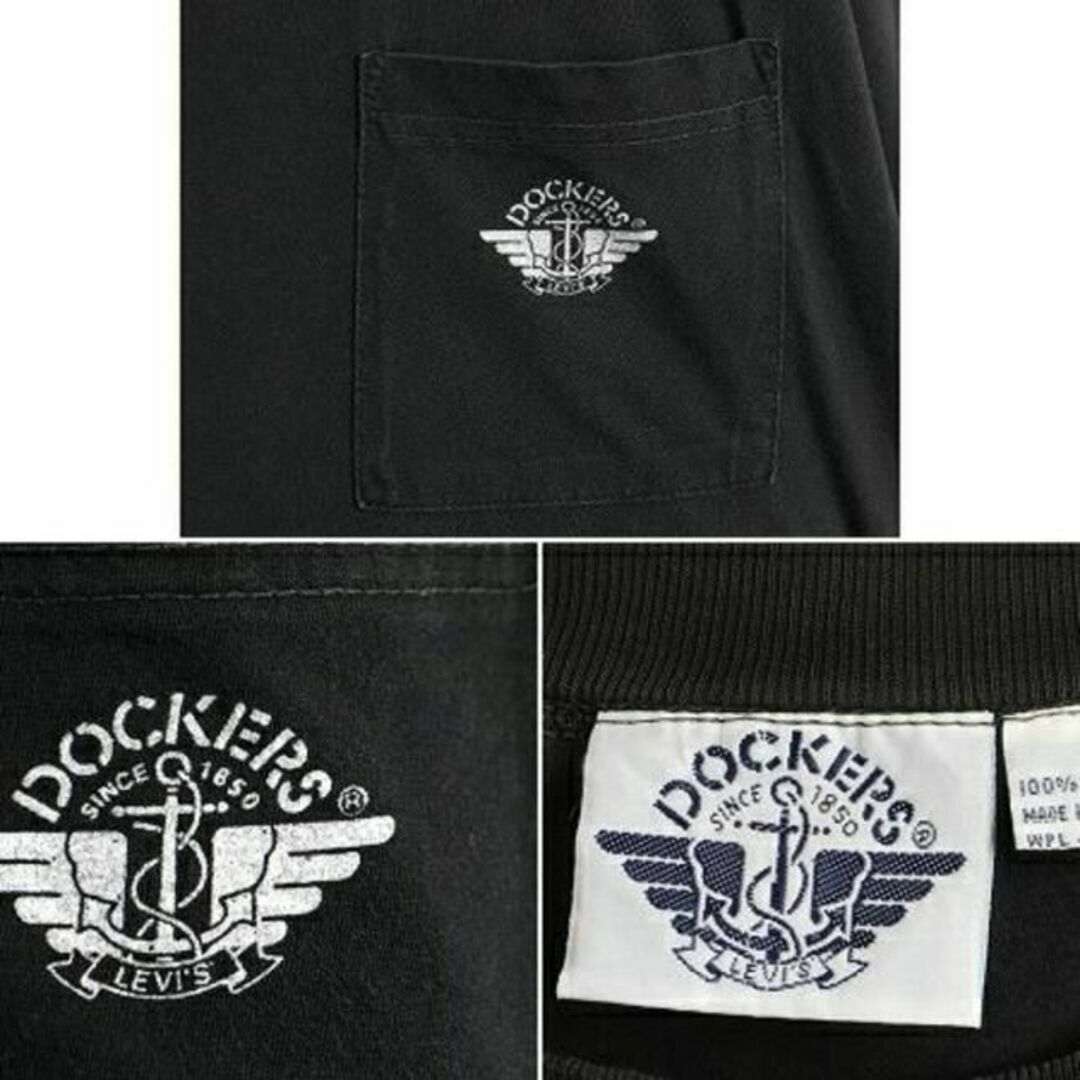 Levi's(リーバイス)の90s 大きいサイズ XL 人気 黒 ■ DOCKERS リーバイス 半袖 Tシ メンズのトップス(Tシャツ/カットソー(半袖/袖なし))の商品写真