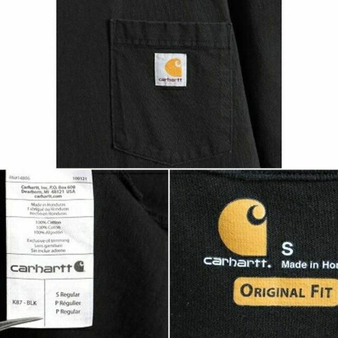 carhartt(カーハート)の希少サイズ S 人気 黒 ■ カーハート ポケット付き 半袖 Tシャツ ( メン メンズのトップス(Tシャツ/カットソー(半袖/袖なし))の商品写真