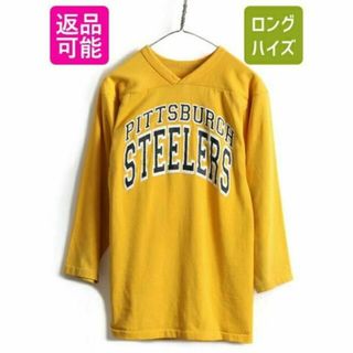 80s ビンテージ ■ NFL スティーラーズ プリント ヘビーウェイト コット(Tシャツ/カットソー(半袖/袖なし))