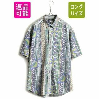 ゲス(GUESS)の80s 90s USA製 ■ ゲス GUESS ボタニカル 総柄 半袖 シャツ (シャツ)