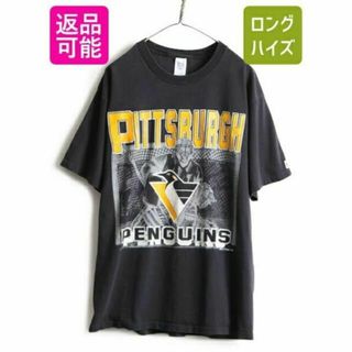 90s 大きいサイズ XL ■ NHL オフィシャル ペンギンズ プリント Tシ(Tシャツ/カットソー(半袖/袖なし))