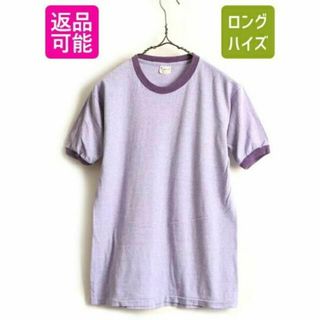 70s USA製 ビンテージ ■ スプルース 無地 リンガー 半袖 Tシャツ ((Tシャツ/カットソー(半袖/袖なし))