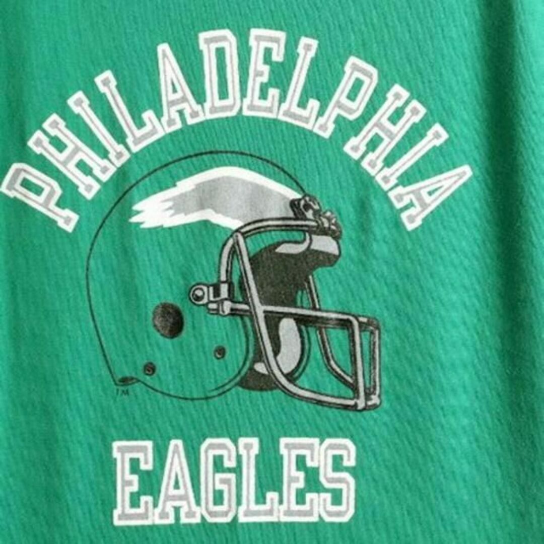 80s USA製 チャンピオン NFL イーグルス プリント 半袖 Tシャツ L