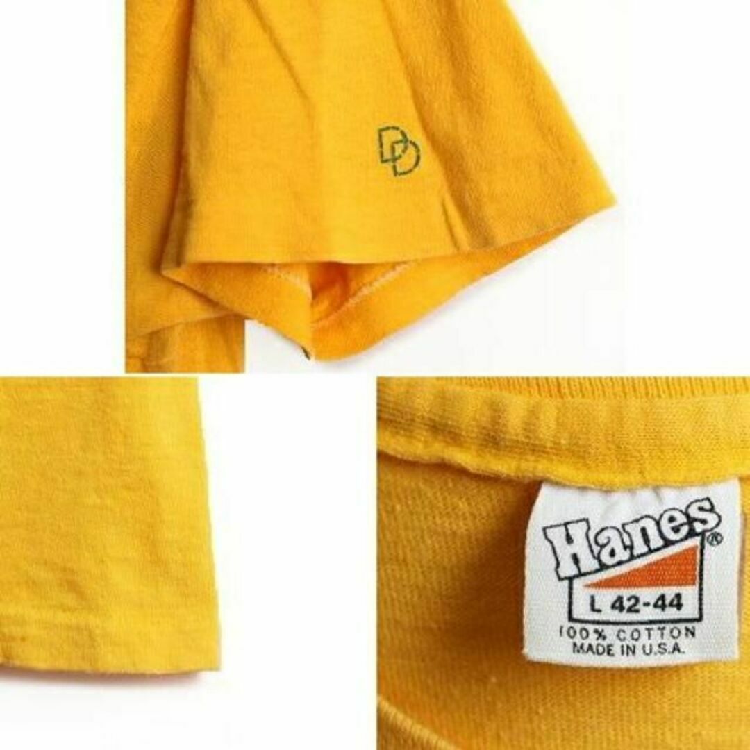 Hanes(ヘインズ)の70s USA製 ビンテージ ■ HANES フロッキー プリント 半袖 Tシャ メンズのトップス(Tシャツ/カットソー(半袖/袖なし))の商品写真