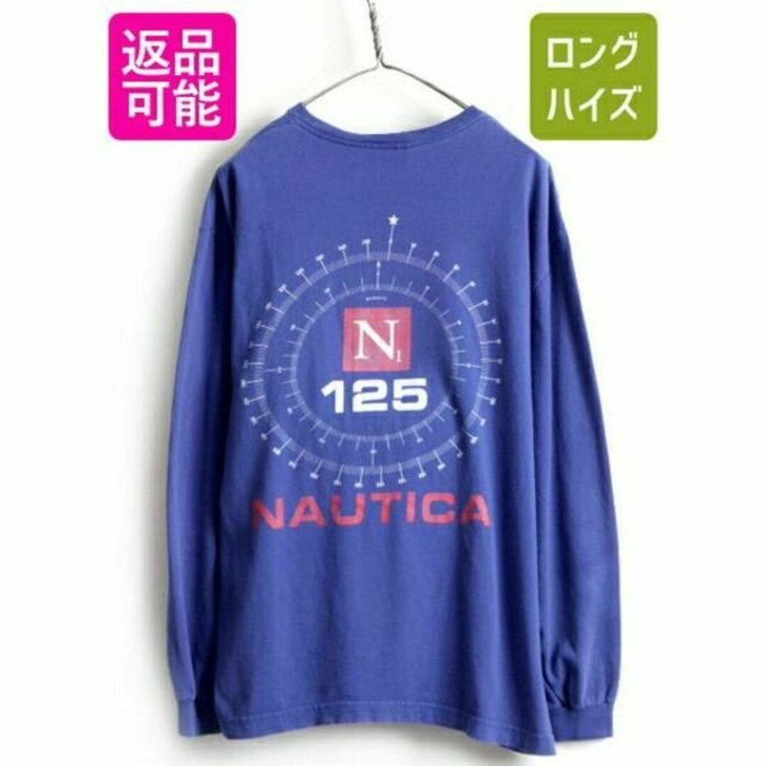 90s USA製 オールド ■ ノーティカ 両面 プリント 長袖 Tシャツ (