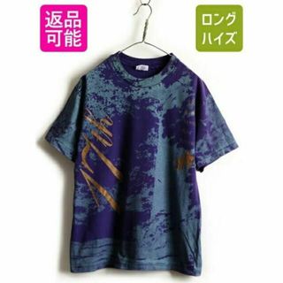 ヘインズ(Hanes)の90s USA製 オールド ■ ヘインズ 総柄 オーバープリント 半袖 Tシャツ(Tシャツ/カットソー(半袖/袖なし))