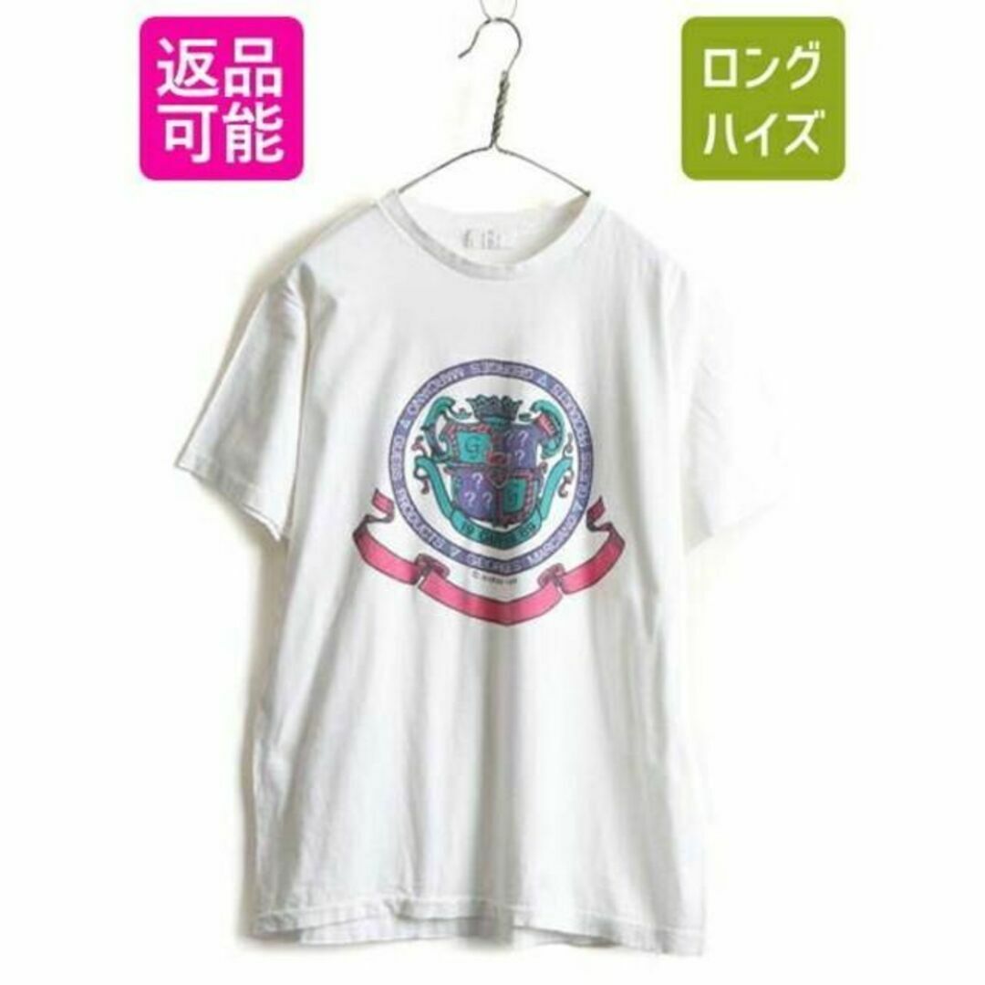 80s USA製 ■ ゲス マルシアーノ エンブレム プリント 半袖 Tシャツ