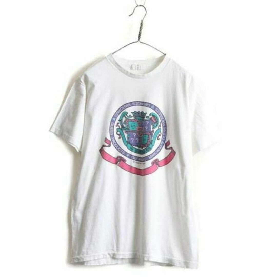 80s USA製 □ ゲス マルシアーノ エンブレム プリント 半袖 Tシャツ