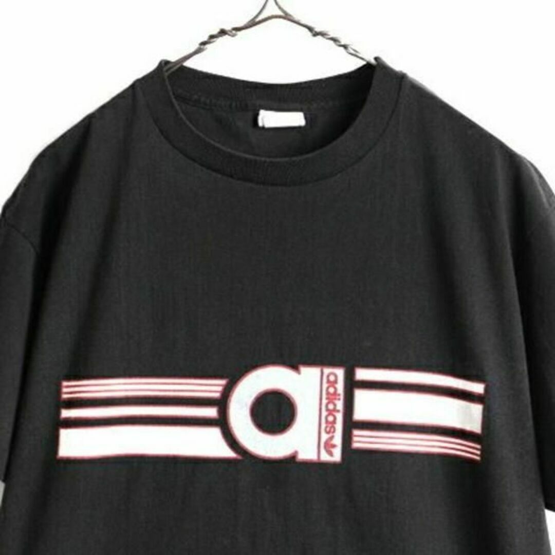 adidas(アディダス)の80s USA製 ビンテージ 希少 黒 ■ ADIDAS アディダス プリント  メンズのトップス(Tシャツ/カットソー(半袖/袖なし))の商品写真