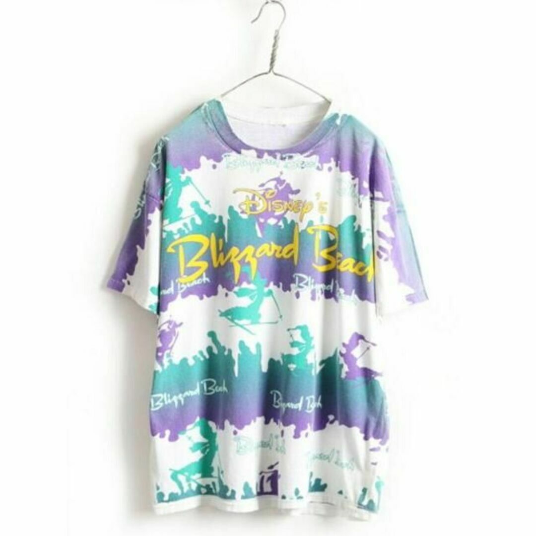 Disney(ディズニー)の90s オールド ■ ディズニー ブリザード ビーチ 大判 プリント 半袖 Tシ メンズのトップス(Tシャツ/カットソー(半袖/袖なし))の商品写真