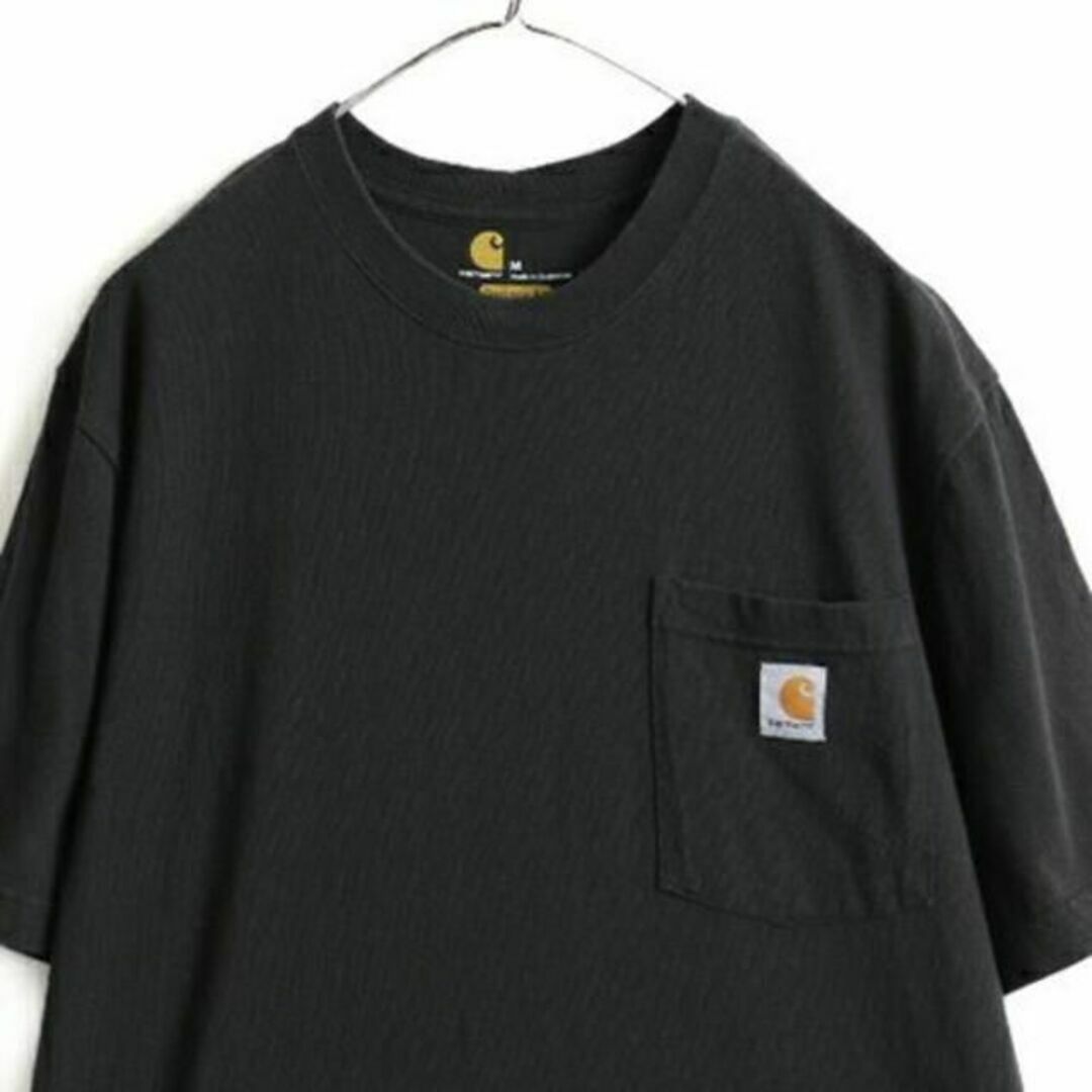 carhartt(カーハート)の人気 黒 ■ カーハート ポケット付き 半袖 Tシャツ ( メンズ M )古着  メンズのトップス(Tシャツ/カットソー(半袖/袖なし))の商品写真