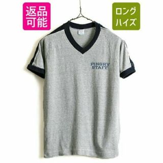 チャンピオン(Champion)の80s ビンテージ USA製 ■ チャンピオン Vネック 染み込み プリント 半(Tシャツ/カットソー(半袖/袖なし))