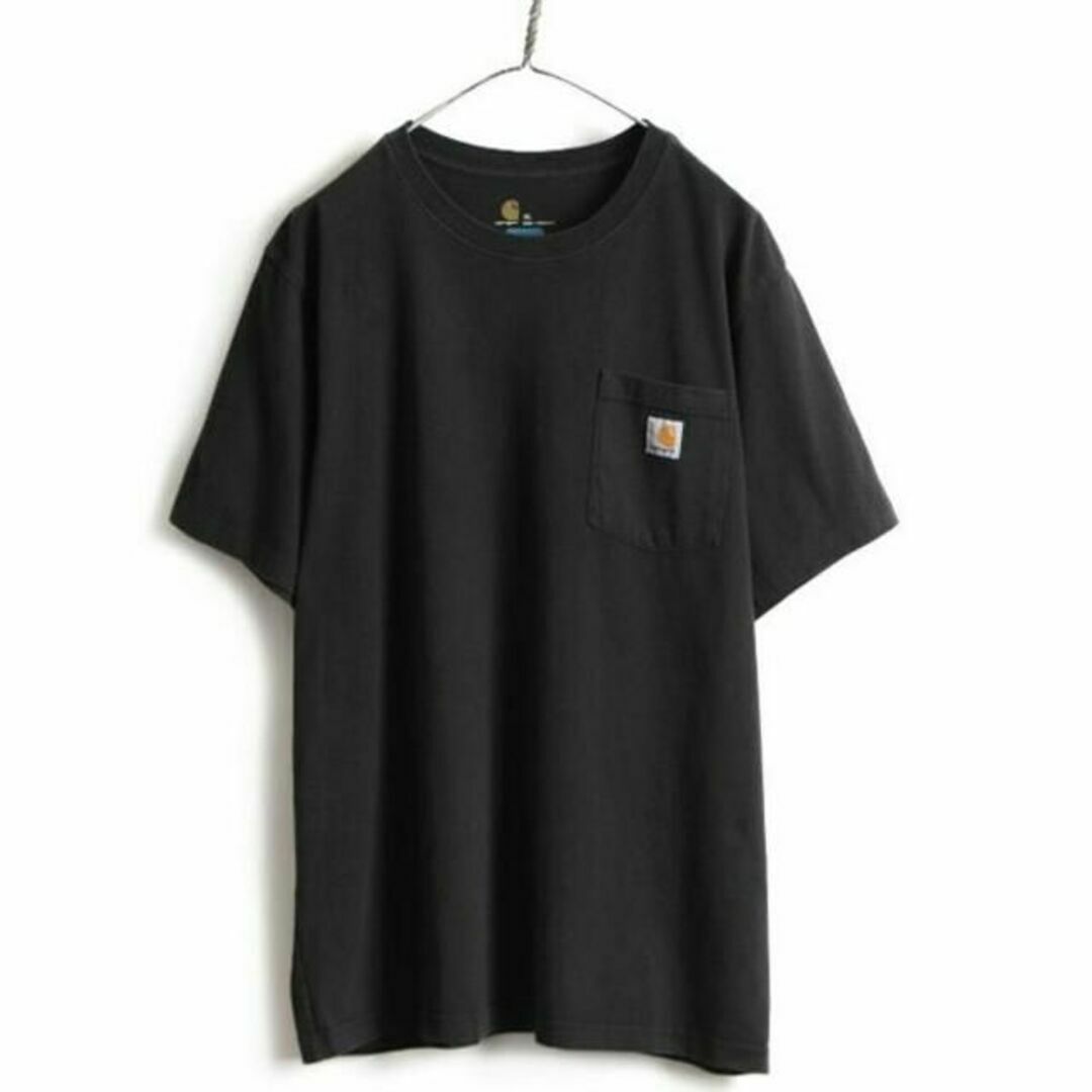 carhartt(カーハート)の大きいサイズ XL 人気 黒 ■ カーハート ポケット付き 半袖 Tシャツ (  メンズのトップス(Tシャツ/カットソー(半袖/袖なし))の商品写真