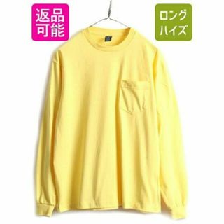 90s USA製 ■ ランズエンド ポケット付き 長袖 Tシャツ ( レディース(Tシャツ(半袖/袖なし))