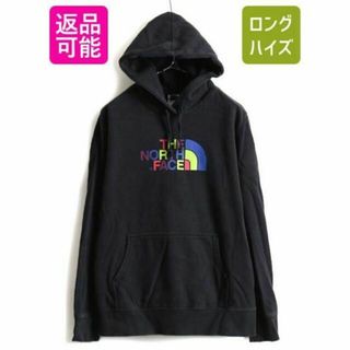 ザノースフェイス(THE NORTH FACE)の大きいサイズ XL 人気 黒 ■ ノースフェイス プリント スウェット フード (パーカー)