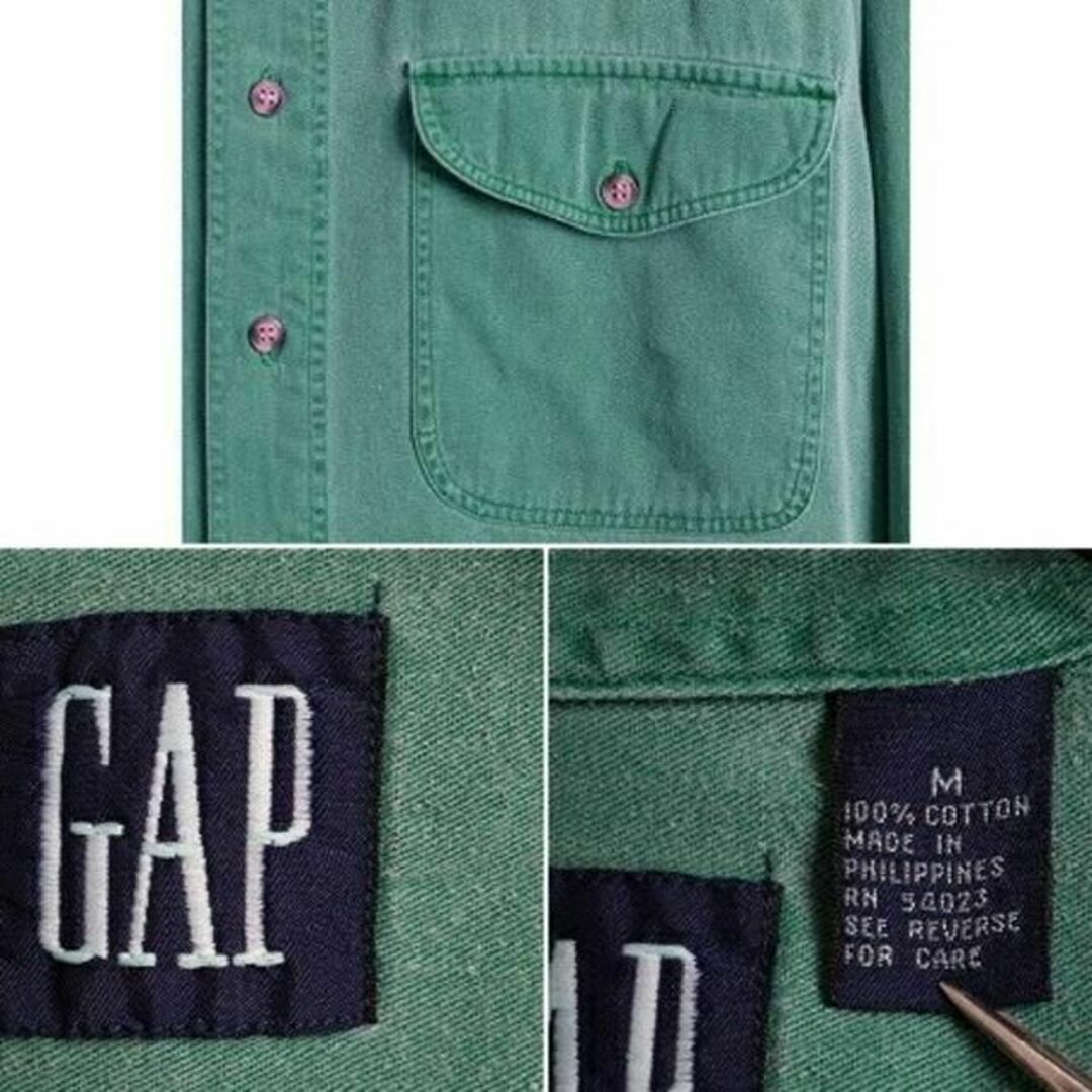 GAP(ギャップ)の90s ■ OLD GAP コットン 長袖 ボタンダウン シャツ ( メンズ M メンズのトップス(シャツ)の商品写真