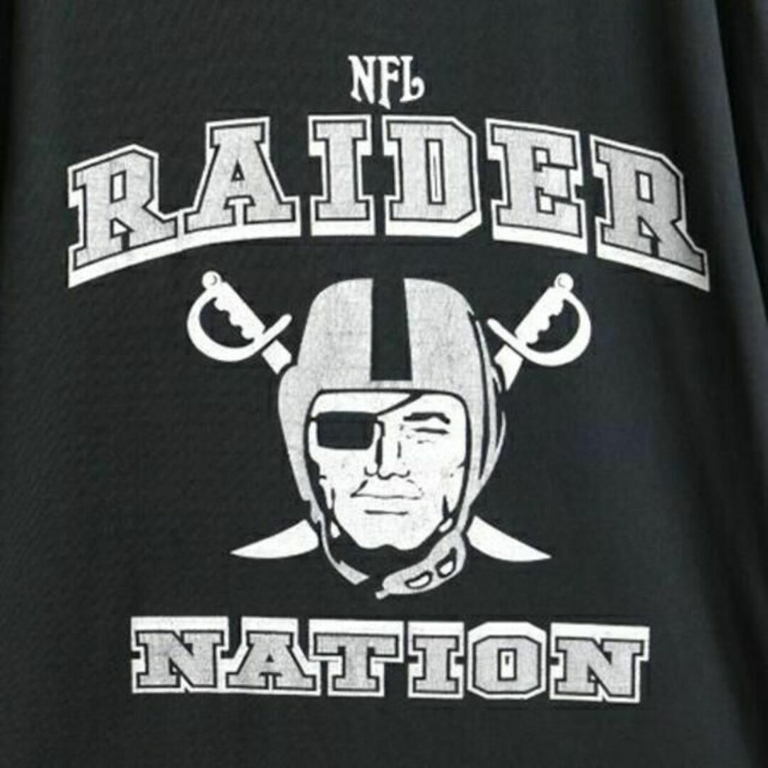 90s 人気 黒 ■ NFL オフィシャル ロサンゼルス レイダース プリント