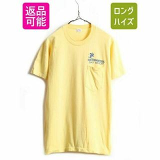 70s 希少サイズ S ■ タウンクラフト ポケット付き プリント 半袖 Tシャ(Tシャツ/カットソー(半袖/袖なし))