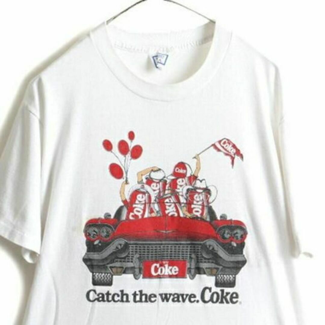 80s USA製 ビンテージ ■ コカコーラ プリント 半袖 Tシャツ ( XL 2