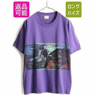 90s ■ ST JOHN'S BAY 両面 アート プリント 半袖 Tシャツ (Tシャツ/カットソー(半袖/袖なし))