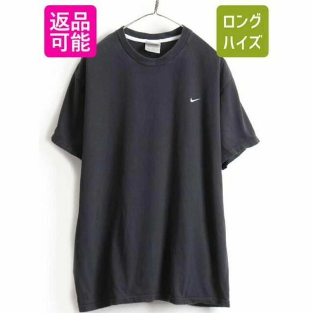 Tシャツ/カットソー(半袖/袖なし)00s 大きいサイズ XL 人気 黒 ■ NIKE スモール スウォッシュ ロゴ