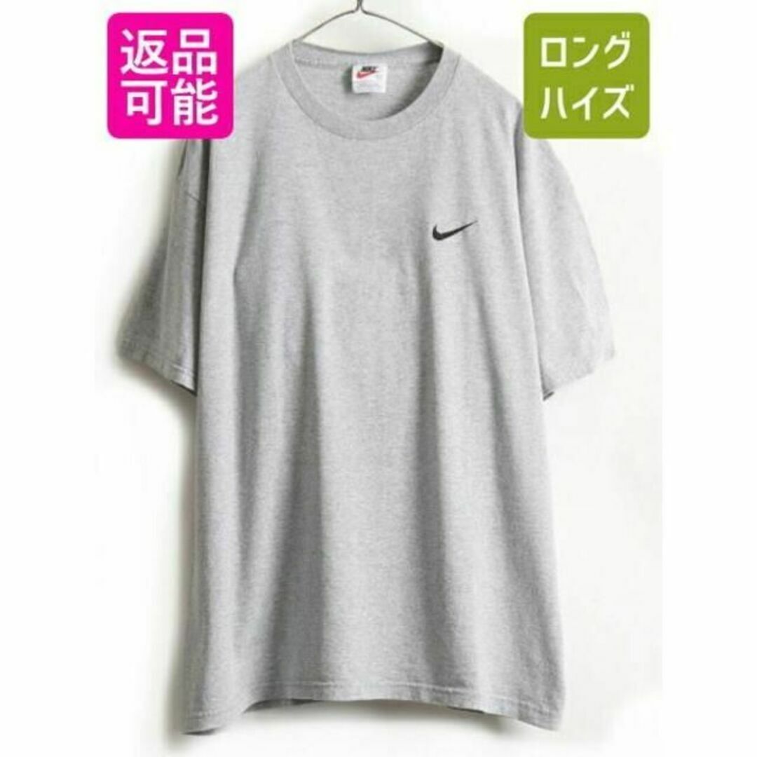 90s USA製 ■ NIKE ナイキ スウォッシュ ロゴ刺繍 半袖 Tシャツ