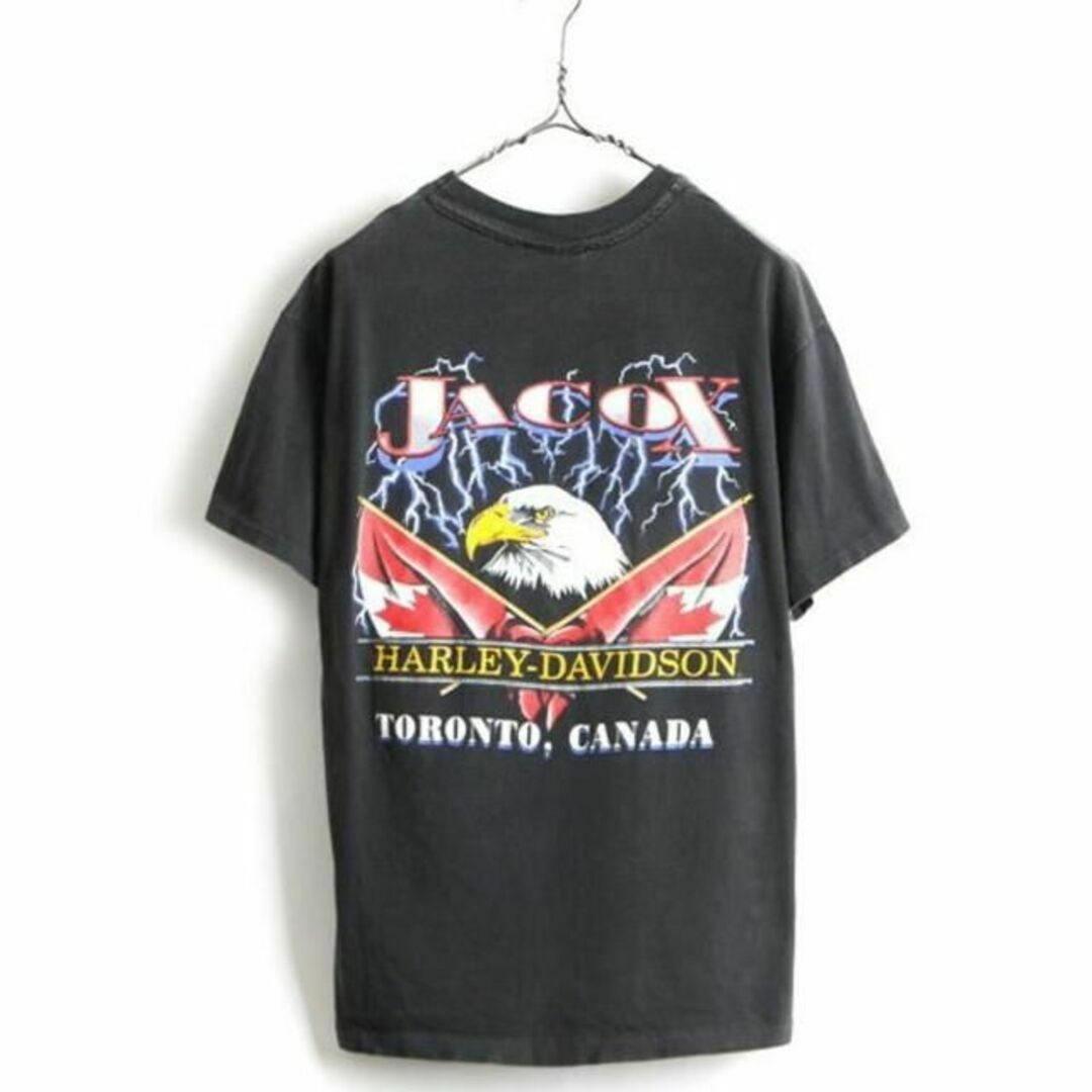 Hurley(ハーレー)の90s USA製 ■ ハーレー ダビットソン 両面 プリント ポケット付き 半袖 メンズのトップス(Tシャツ/カットソー(半袖/袖なし))の商品写真