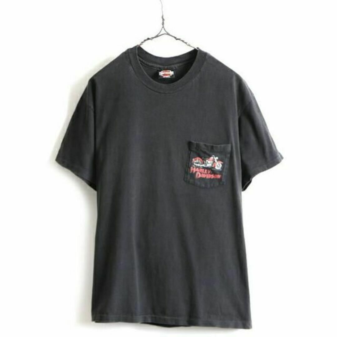 Hurley(ハーレー)の90s USA製 ■ ハーレー ダビットソン 両面 プリント ポケット付き 半袖 メンズのトップス(Tシャツ/カットソー(半袖/袖なし))の商品写真