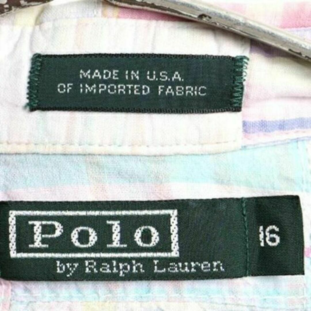 Ralph Lauren(ラルフローレン)の90s USA製 グリーンタグ ボーイズ 16 メンズ XS ■  POLO ポ メンズのトップス(シャツ)の商品写真