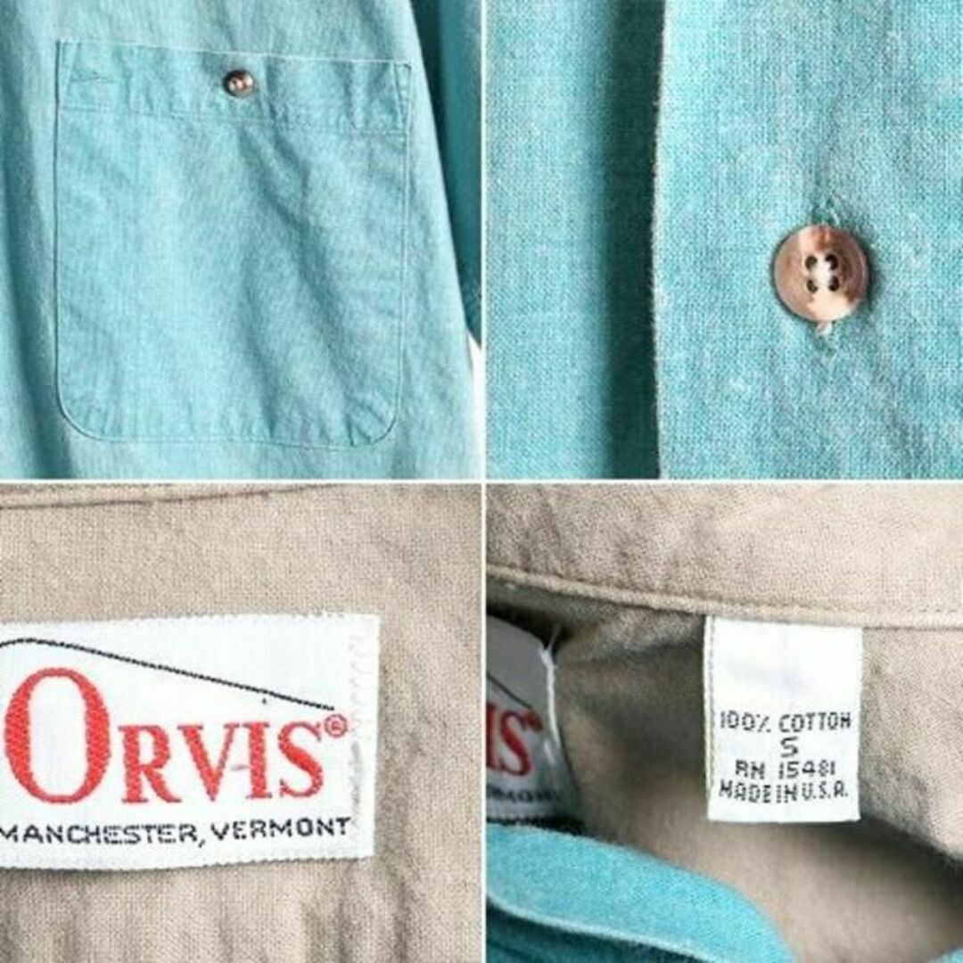80s USA製 希少サイズ S ■ ORVIS オービス 半袖 ボタンダウン  メンズのトップス(シャツ)の商品写真