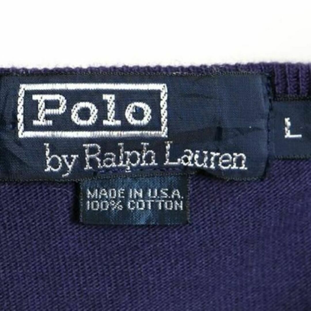 Ralph Lauren(ラルフローレン)の90s USA製 ビッグポロ ■ POLO ポロ ラルフローレン ボーダー 半袖 メンズのトップス(Tシャツ/カットソー(半袖/袖なし))の商品写真