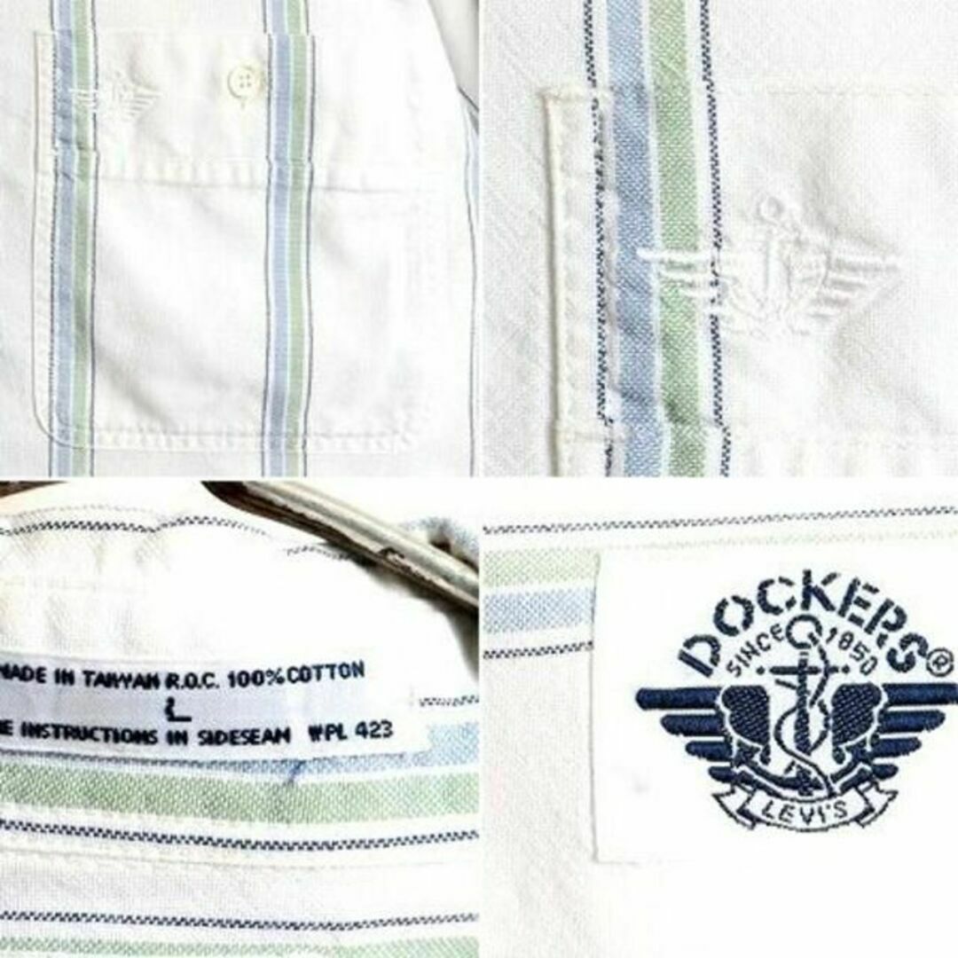 Levi's(リーバイス)の90s ■ DOCKERS リーバイス ストライプ 半袖 ボタンダウン シャツ  メンズのトップス(シャツ)の商品写真