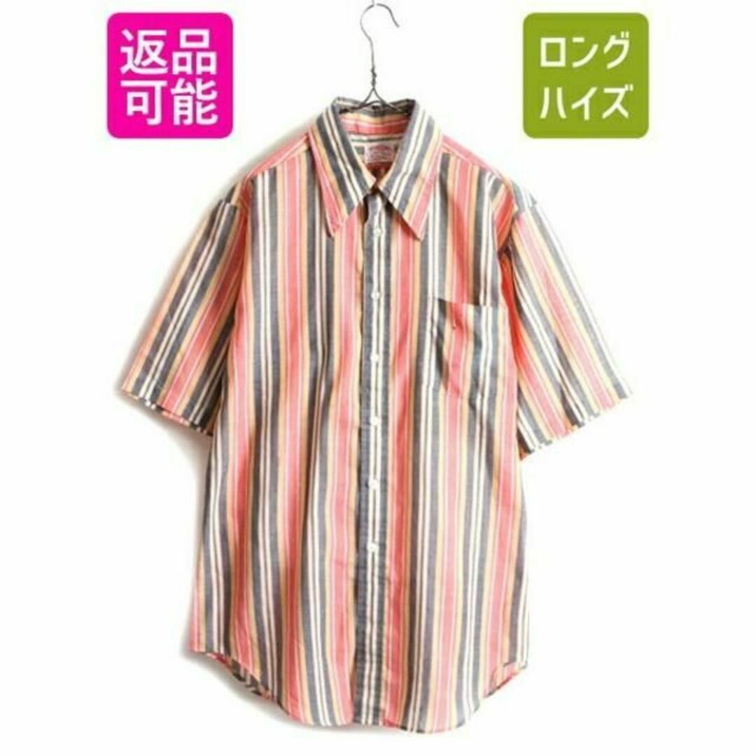 70s ビンテージ70s ビンテージ ■ マクレガー ストライプ 半袖 シャツ ( メンズ L )