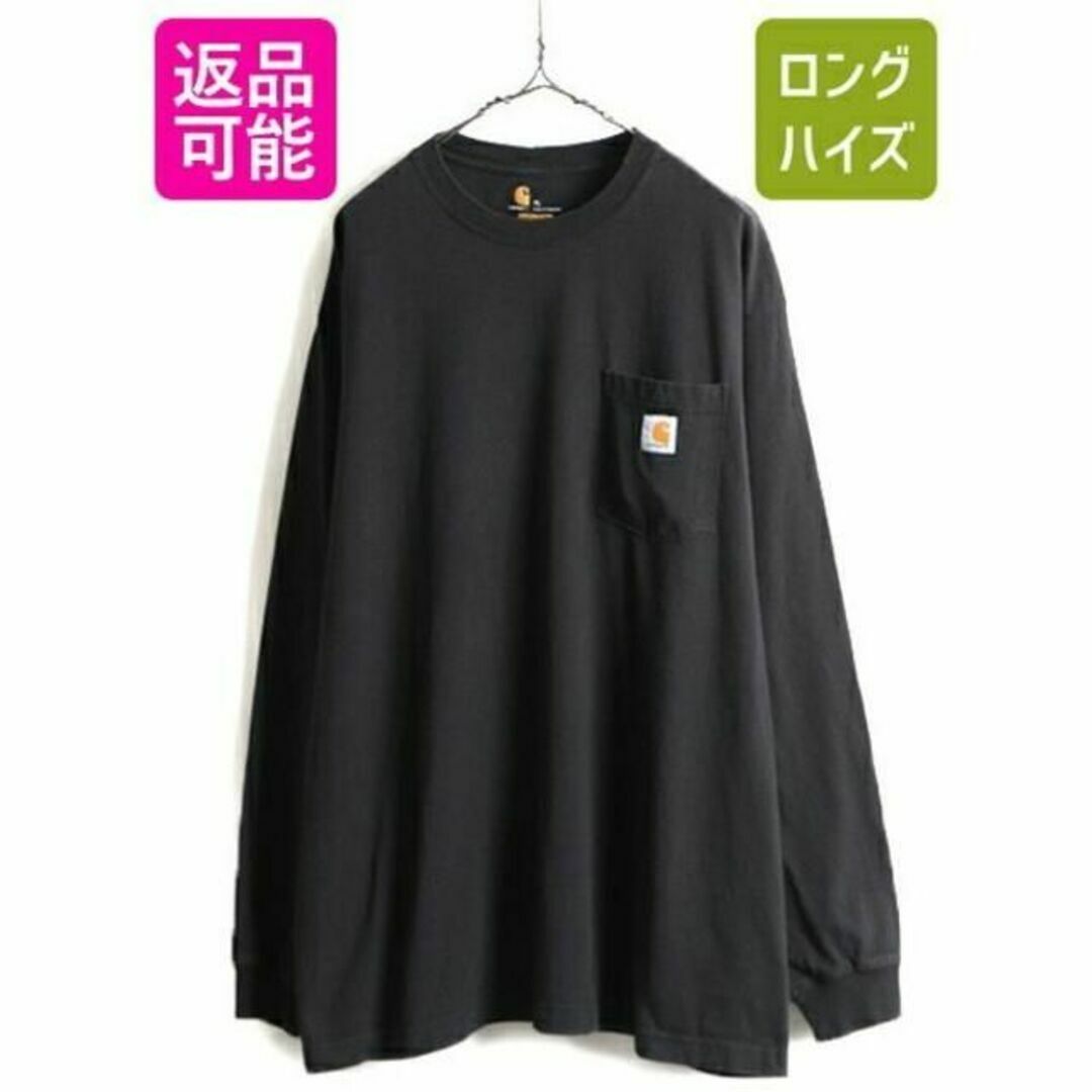 carhartt(カーハート)の人気 黒 大きいサイズ XL ■ カーハート ポケット付き 長袖 Tシャツ (  メンズのトップス(Tシャツ/カットソー(半袖/袖なし))の商品写真