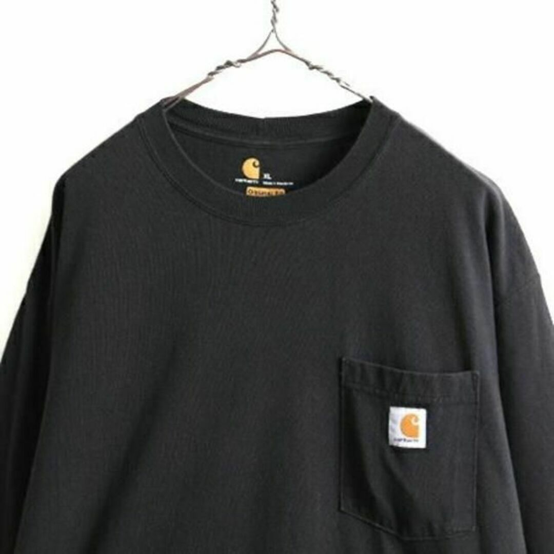 carhartt(カーハート)の人気 黒 大きいサイズ XL ■ カーハート ポケット付き 長袖 Tシャツ (  メンズのトップス(Tシャツ/カットソー(半袖/袖なし))の商品写真